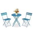 thumbnail image 1 of Gaderth Ensemble Bistro Pliant de Patio 3 Pcs, Table Bistro Extérieure en Métal et Chaises avec Table Ronde, Mobilier de Patio Compact pour Balcon, Véranda, Terrasse, Jardin, Appartement et Petits Espaces, 1 of 7
