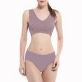 thumbnail image 3 of XZNGL Womens Non Steel Ring Adjustable Gathered Buckle Lace Bra Set, 3 of 6