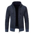 thumbnail image 1 of RXIRUCGD Chandail à Fermeture à Glissière pour Homme d'Hiver à Motif Imprimé, à Manches Longues, à Capuche, Veste Décontractée, Bleu, Taille : TG, 1 of 3