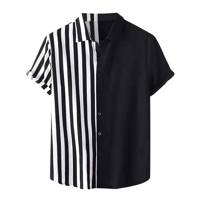 Chemise Décontractée pour Homme à Manches Courtes Style Hawaïen de Vacances Blouse T-shirt