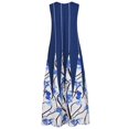 thumbnail image 5 of zanvin Robes d'Invitée de Mariage pour Femmes, Robe Longue Sans Manches Ample à Col en V Imprimée de Style Rétro pour Femmes, 5 of 5