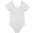 thumbnail image 4 of CHICTRY Filles Enfants Justaucorps de Gymnastique Basique à Manches Courtes Extensible Ballet Danse Justaucorps Haut Blanc 4, 4 of 7