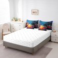 thumbnail image 4 of YST Palm Leaf 7 Pcs Comforter Set Twin Size, Ocean Beach Down Comforter, Nature Theme Duvet Set, Sunset Hawaiian Sheet Set Bed In A Bag, 4 of 5
