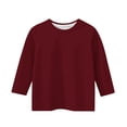 thumbnail image 5 of Plebaso Garçons Filles T-Shirts à Manches 3/4 Col Rond Blouse T-Shirt Basique Hauts Décontractés Unis T-Shirts Légers, 5 of 5