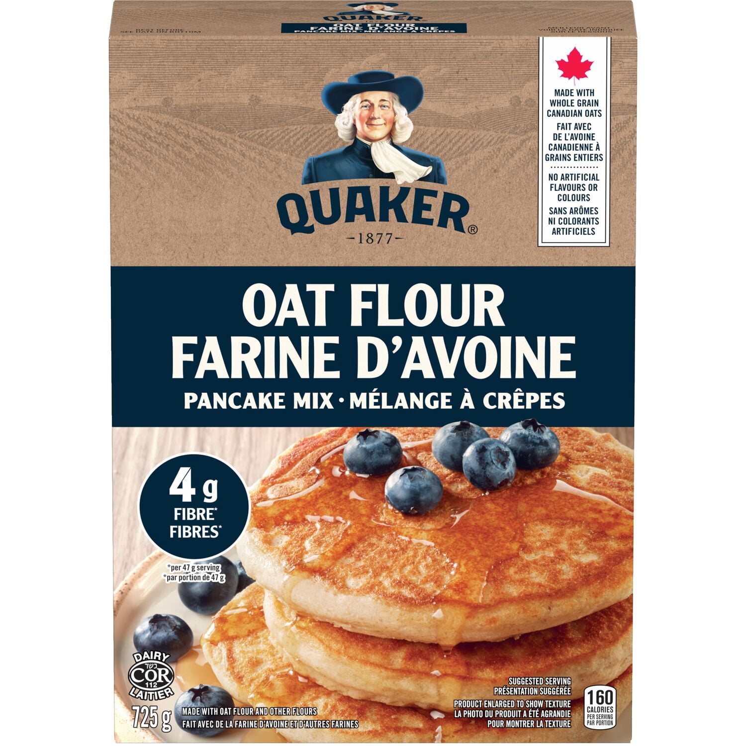 Quaker Farine d'avoine mélange à crêpes 725g