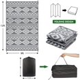 thumbnail image 3 of Findosom 9'x12' Waterproof Outdoor Rug, Foldable Reversible Plastic Straw Rug, Large Patio Rug for Outdoors, RV, Patio, Backyard, Deck, Picnic, Beach, Camping Gray, 3 of 6