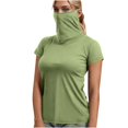 thumbnail image 3 of BiZtdJrK Chandails de Bain de Protection Solaire pour Femmes Été Plage Maillot Dermoprotecteur Chandail Séchage Rapide Manches Courtes Plein Air Randonnée Hauts Vert Armée TTG Cadeaux de la Fête des Mères, 3 of 8