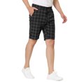 thumbnail image 4 of INSPIRE CHIC Men's Shorts Slim Fit Plaid Button Lightweight Twill Shorts 30 Black, 4 of 7