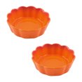 thumbnail image 1 of Qeeadeea Small Round Baking Dish Set Of 2, Round Ceramic Pie Plate, Colorful Ceramic Casserole Dish-Orange-15x15x5cm, 400ml, 1 of 7