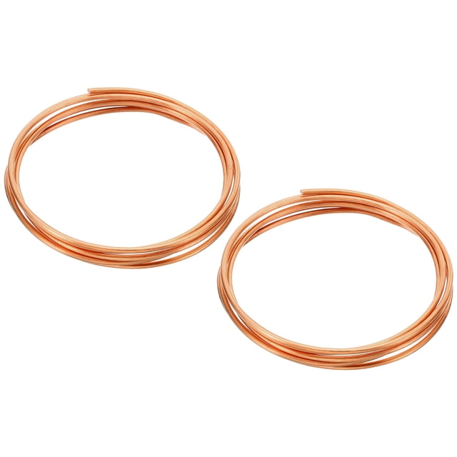 Unique Bargains Soft Copper Wire, 2Pcs 12Gauge/2mm Diameter 1.2m/3.9ft Spool Craft Wire