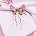 thumbnail image 2 of Fairy Butterfly Wings Earrings Fantasy Jewelry Gradient Colorful Rhinestone Sequins Long Tassel Stud Earrings, 2 of 3