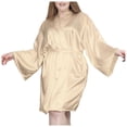 thumbnail image 1 of Women's Plus Size Satin Robes Plus Size Silky Kimonos Robes Sleepwear Short, 1 of 5