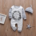 thumbnail image 2 of Combinaison Décontractée pour Bébé en Coton à Manches Longues avec Rayures et Chapeau, 2 of 9