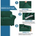 thumbnail image 3 of Modern Velvet Plush 4 Piece High Stretch Sofa Slipcover Furniture Protector Form Fit Luxury Thick Sofa Cover, Machine Washable, 3 of 6