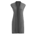 thumbnail image 4 of FAIWAD Women's Sleeveless Cardigan Solid Color Draped Open Front Vest Plus Size Lightweight Coat, 4 of 6