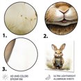 thumbnail image 3 of Designart "Portrait of Delightful Plump Nursery Rabbit II" Animal Nursery Metal Wall Art, Brown Metal Wall Decor, Nursery Metal Art Decor For Bedroom - 36x36 Inch, 3 of 6