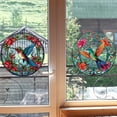 thumbnail image 3 of Privacy Stained Glass Window Film - Round Colorful Hummingbird Design - Static Cling, Non-Adhesive, Decorative Home Sticker - 25.4 x 25.4 cm - Color: Hummingbird, 3 of 8