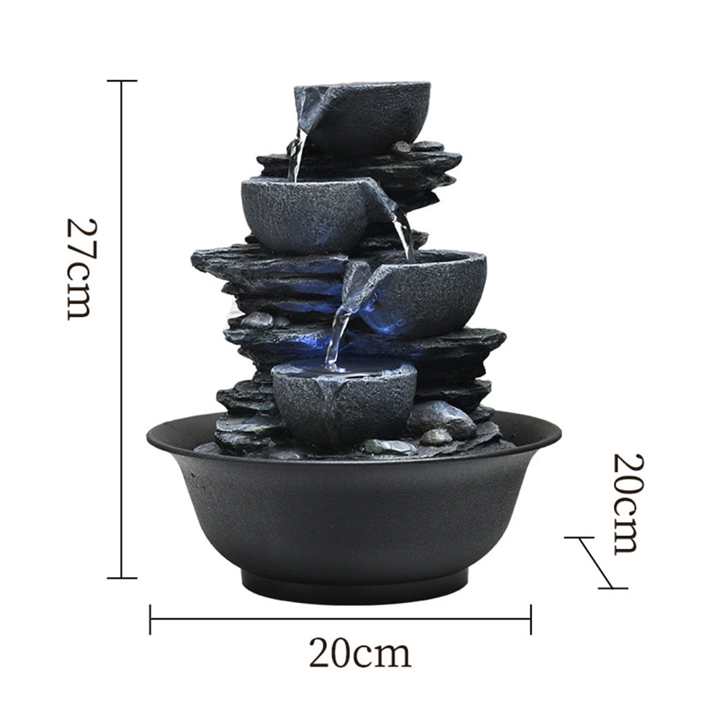 Indoor Tabletop Water Fountain Feng Shui Outdoor Waterfall Relax