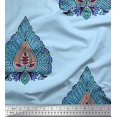 thumbnail image 1 of Soimoi Modal Satin Fabric Leaves & Floral Block Print Fabric by Yard 42 Inch Wide, 1 of 3