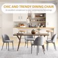 thumbnail image 4 of HOMCOM Dining Chairs Set of 4, Velvet-touch Upholstery Side Chair, Grey, 4 of 9