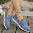 thumbnail image 4 of Xfvqtps Mocassins Décontractés pour Femmes à Enfiler Chaussures Plates Confortables Automne Respirantes Bout Rond Mocassins avec Semelle Intérieure Coussinée Chaussures de Marche Légères Bleu, 4 of 9