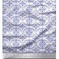 thumbnail image 1 of Soimoi Blue Rayon Fabric Moroccan Damask Printed Fabric 1 Yard 56 Inch Wide, 1 of 3