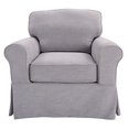 thumbnail image 4 of OSP Home Furnishings Ashton Slipcover Round Arm Chair, Grey, 4 of 5