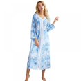 thumbnail image 3 of Robe de Chambre à Fermeture Éclair devant, Manches Courtes et Demi-Manches, Nuisette Zippée, Longue Robe de Chambre avec Poches, P-2TG, 3 of 11