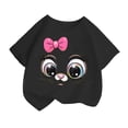thumbnail image 1 of T-shirt Mignon à Imprimé pour Fille, Col Rond, Manches Courtes, Été, Décontracté, Ample, Mode, Hauts T-Shirt Longs, Superposition, Hauts pour Enfants, Chemise à Manches Longues à Rayures, Soutien-Gorge Intégré pour Fille, Chemise à Manches Longues pour Fille, Chemise Taille 8 pour Fille, 1 of 4
