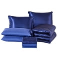 thumbnail image 2 of JML Luxury Satin 8-Piece Comforter Set, Silky Satin, Solid Color, King, 2 of 5