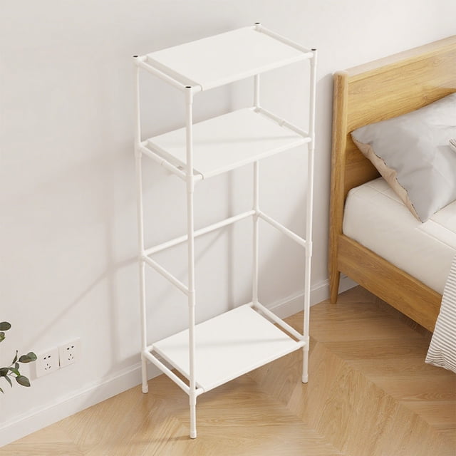 EGNMCR Closet Organizers and Storage, Coat Rack Freestanding Closet Organizer Hall Tree With 2 Storage Shelves Corner Storage Organizer For Entryway Bedroom Plast c Coat Rack