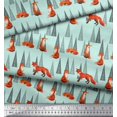 thumbnail image 3 of Soimoi Green polyester Crepe Fabric Artistic Tree & Wolf Animal Print Fabric by Yard 52 Inch Wide, 3 of 5