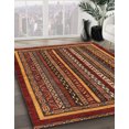 thumbnail image 2 of Ahgly Tapis d'Intérieur Carré Abstrait Safran Rouge Sud-Ouest, 7 Pieds Carré, 2 of 6