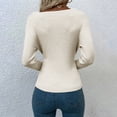 thumbnail image 4 of RKSTN Chandails pour Femmes Mode Hiver Uni Manches Longues Chandail Col en V Décontracté Hauts de Chandail Chandails d'Automne, 4 of 7