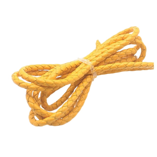 yingyy Leather Braided Cord Bangle Jewelry DIY Making Finding Accessories Yellow