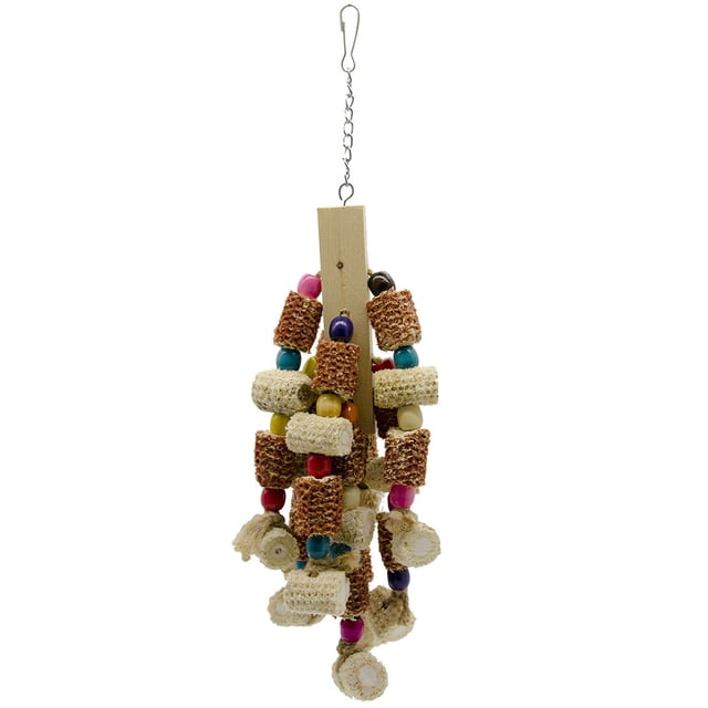 Wooden Parrot Chewing Toy Hanging Swing Pet Pendant Bird Chewing Stand Plaything