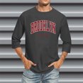 thumbnail image 2 of T-Shirts pour Hommes Manches 3/4 Col Rond Confortable Couleur Dégradée Ajusté Gris Foncé Hauts d'Automne Taille TTTTG, 2 of 4