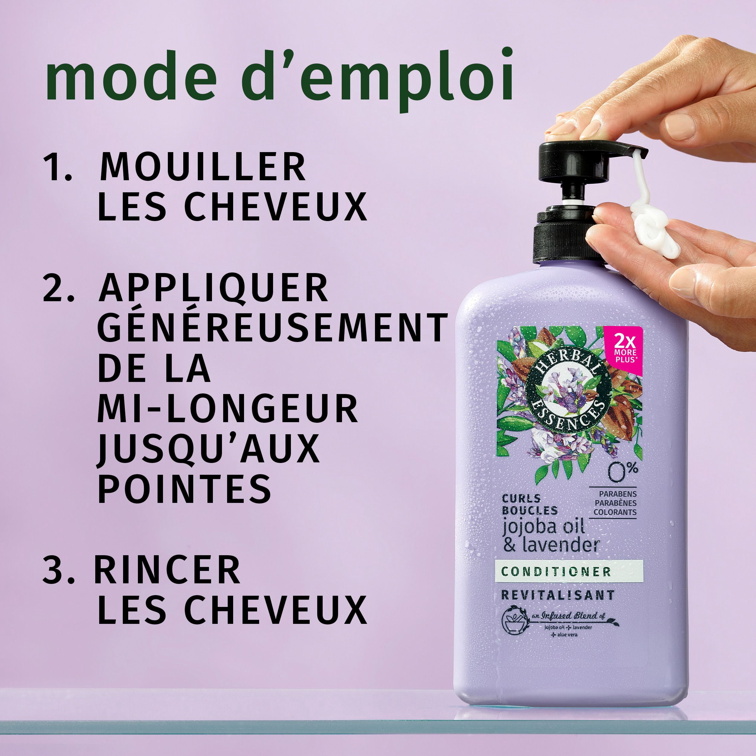 HERBAL ESSENCES Boucles JOJOBA et Lavande Revitalisant