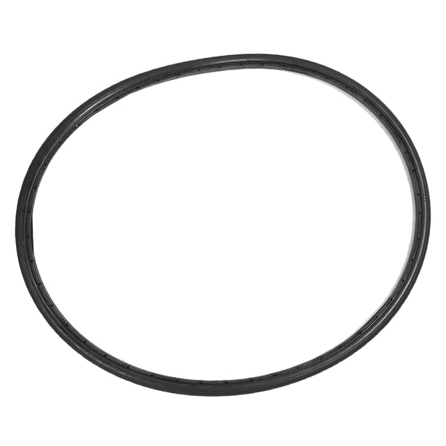 Bicycle Solid Tires for 700 x 23C road bikes, made of durable PU material in black. This tubeless solid tire features anti-breaking, anti-explosion, and anti-slipping properties. Designed with curved tread grooves for improved drainage and grip, it offers stability and does not require inflation. Suitable for fixed-gear and road bicycles.