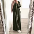 thumbnail image 2 of 2025 Robe Longue à Manches Bouffantes Unie pour Femmes, Col Rond, Maxi, Grande Taille, Robe Décontractée pour Femmes, Grande Robe pour Femmes, Robe Maxi, Longueur Petite, Robes Décontractées Longueur Genou pour Femmes, 2 of 5