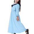 thumbnail image 4 of XZNGL Long Sleeve Dress for Girls Muslim Long Dress Medium Big Girls Long Sleeve V Neck Colorblock Dress Girls Long Sleeve Dress Girls Long Dress V Neck Dress, 4 of 7