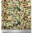 thumbnail image 1 of Soimoi Poly Georgette Fabric Bird & Leaf Bird Print Fabric by Yard 42 Inch Wide, 1 of 3