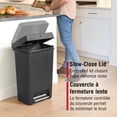 thumbnail image 4 of Rubbermaid 13 Gallon Step-On Kitchen Trash Can with Lid, Garbage Can, Black Trash Container, 4 of 7