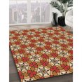 thumbnail image 3 of Ahgly Company Tapis d'Intérieur Lavable à la Machine, Carré, Transitionnel, Jaune Orange, Tapis de Zone, 5 Pieds Carré, 3 of 7