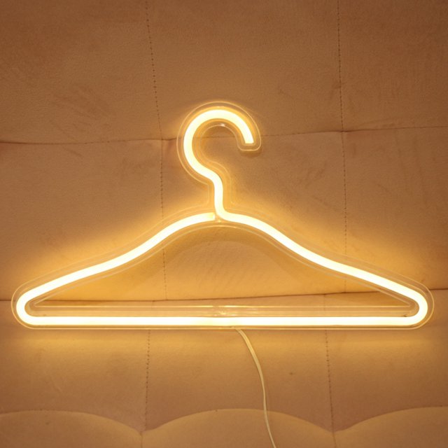 EGNMCR Hooks for Hanging LED Neon Light USB Powered Clothes Hanger For Home Bedroom Wall Decor Lights 1 hanger