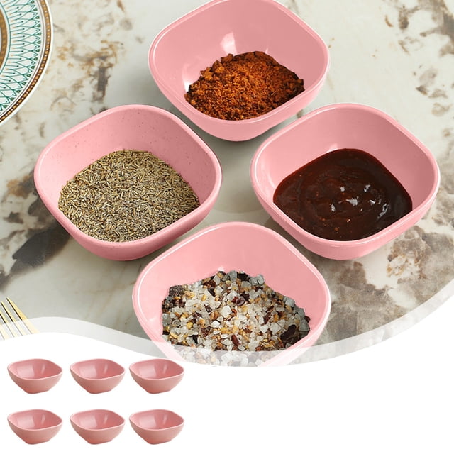 Fridja Summer Savings 4 Inches Square Seasoning Plates 6 Boxed Wheats Straw Plates Sauces Plates