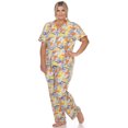 thumbnail image 3 of White Mark Ensemble de Pyjama Tropical à Manches Courtes à Boutons pour Femmes, 3 of 6