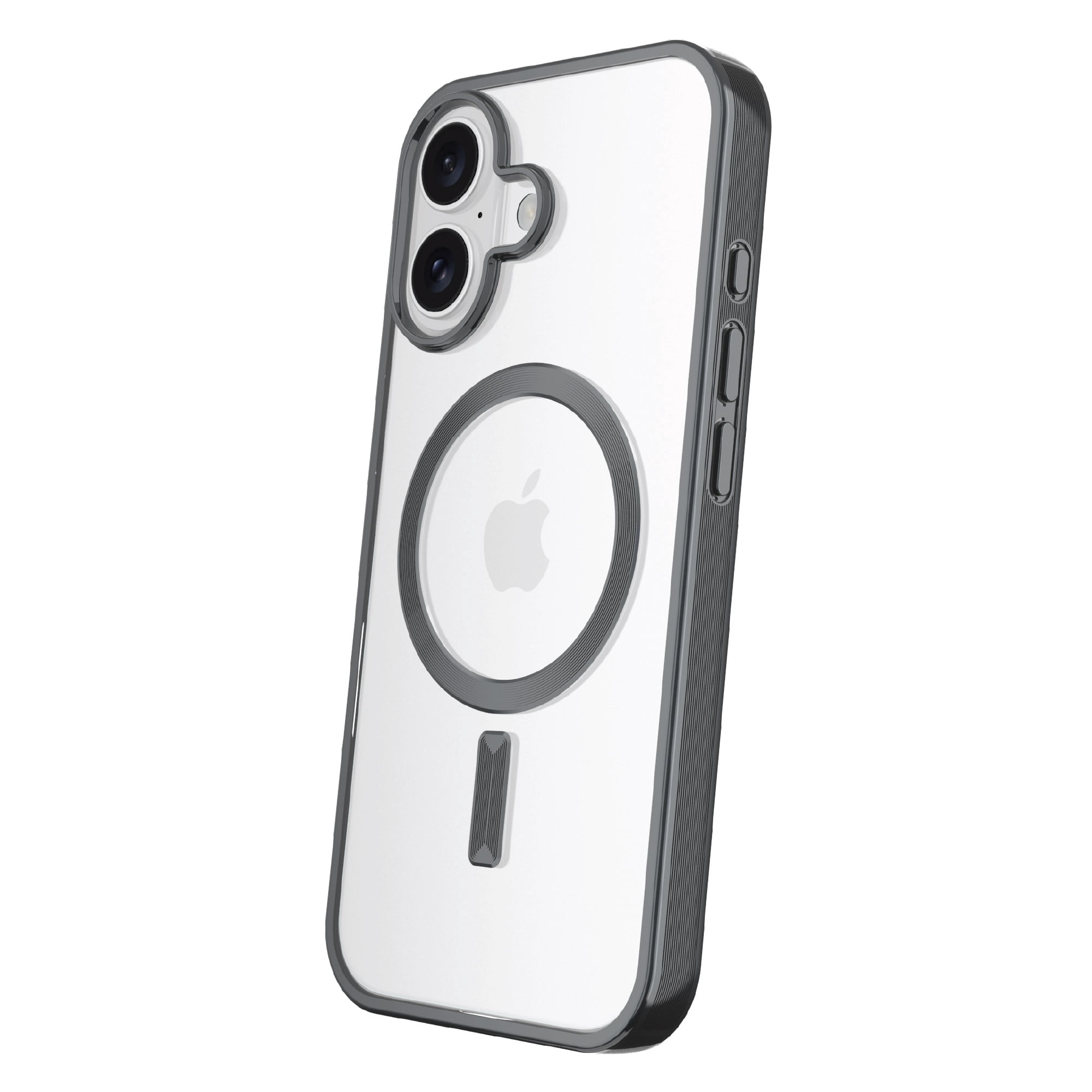 onn MagSafe Compatible Phone Case for iPhone 17 - Metallic Grey/Clear