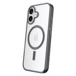 onn MagSafe Compatible Phone Case for iPhone 17 - Metallic Grey/Clear