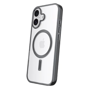 Onn MagSafe étui de téléphone compatible pour iPhone 17 - Gris métallisé/Clear